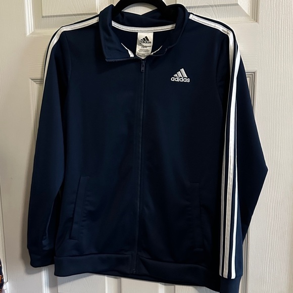 adidas Other - Adidas Kids Dark Blue Jacket with White Stripes Large (14/16)